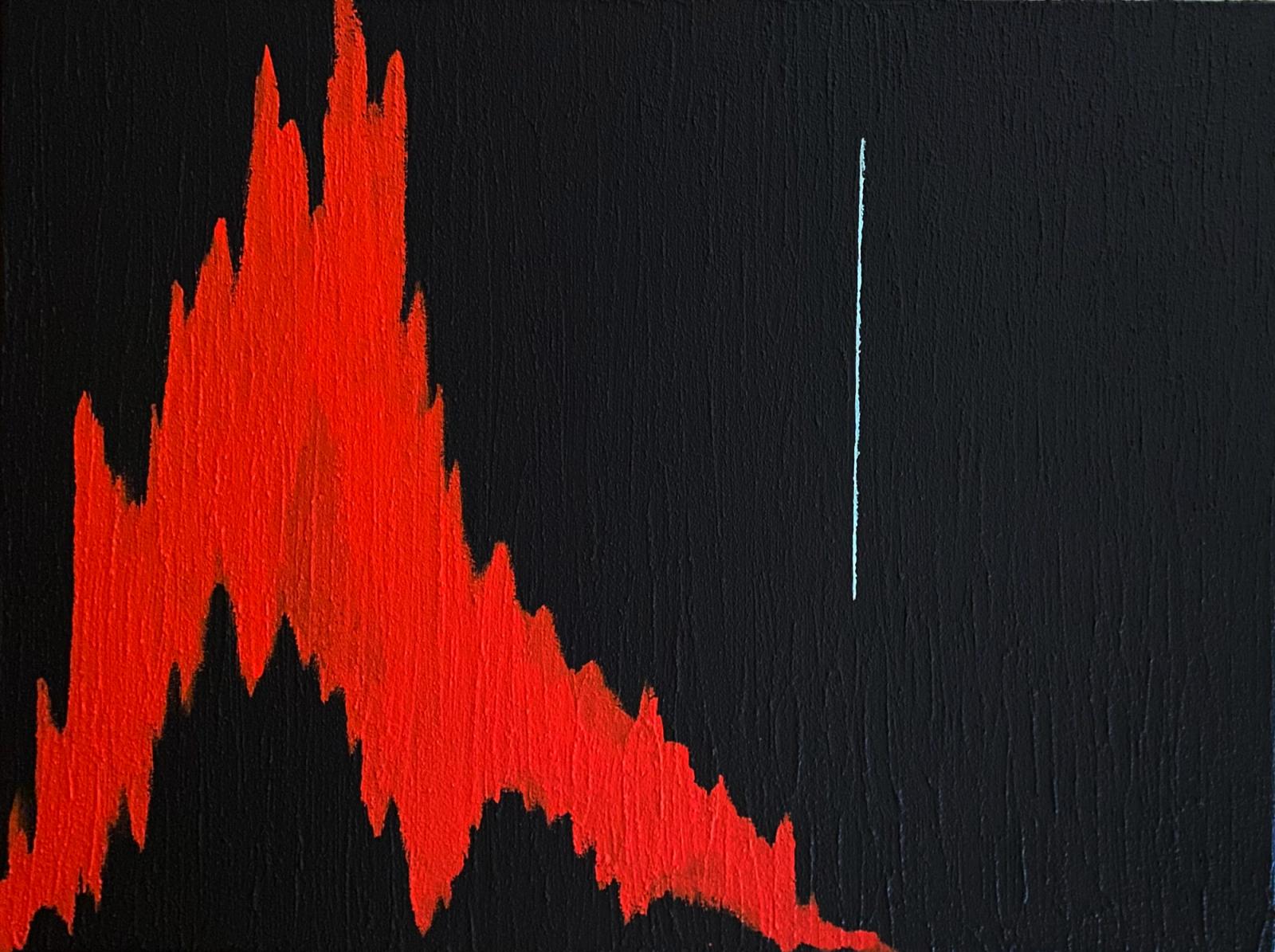 Fire Landscape 10, Acrylic and sand on canvas