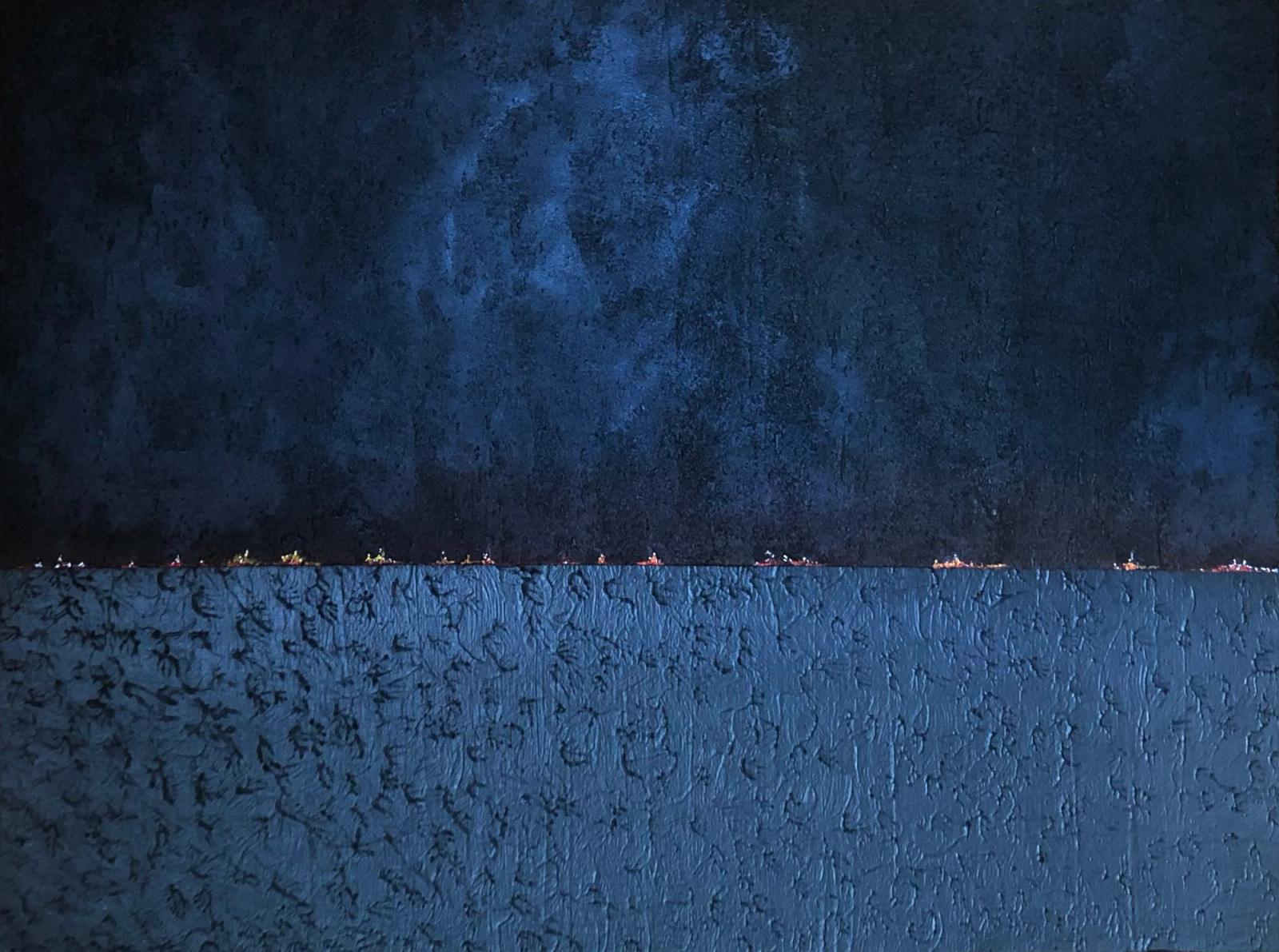 Fire Horizons 12, Acrylic with sand on canvas