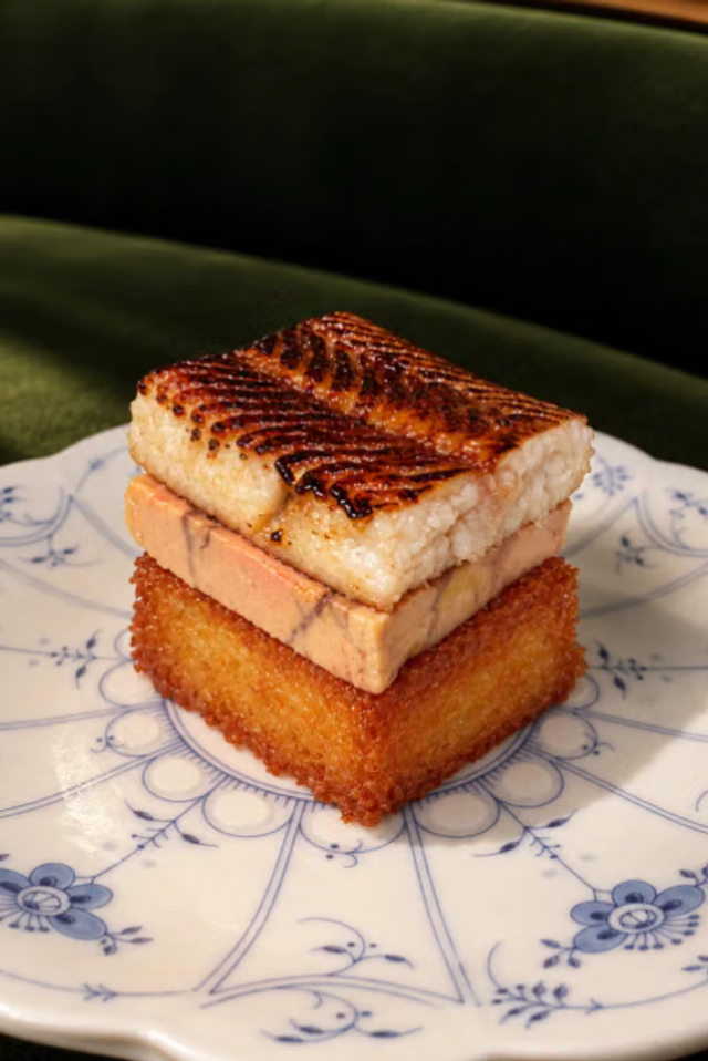 French toast foie gras & smoked eel