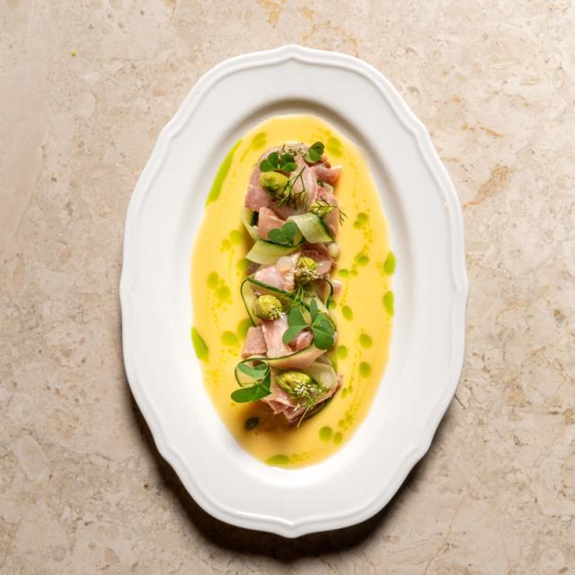 Tartare de thon rouge, otoro et yuzu, chez Bisou Phuket