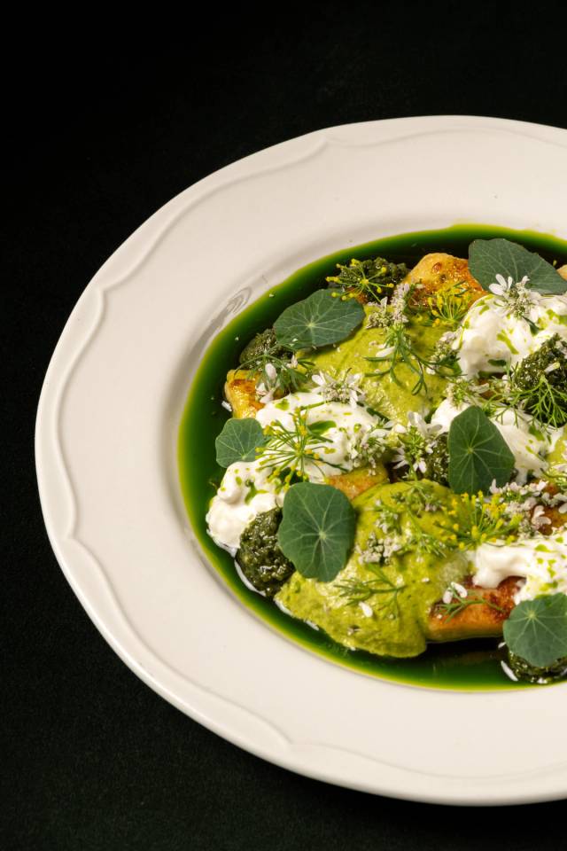 Gnocchi, pesto rosso, pumpkin