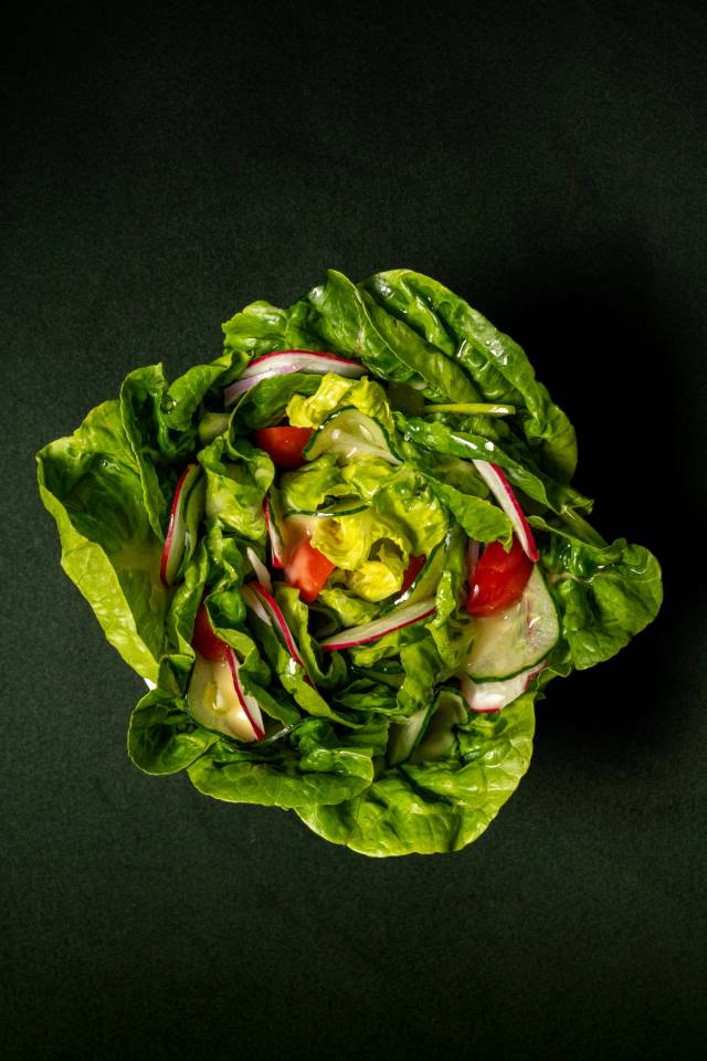 Green salad, blue cheese