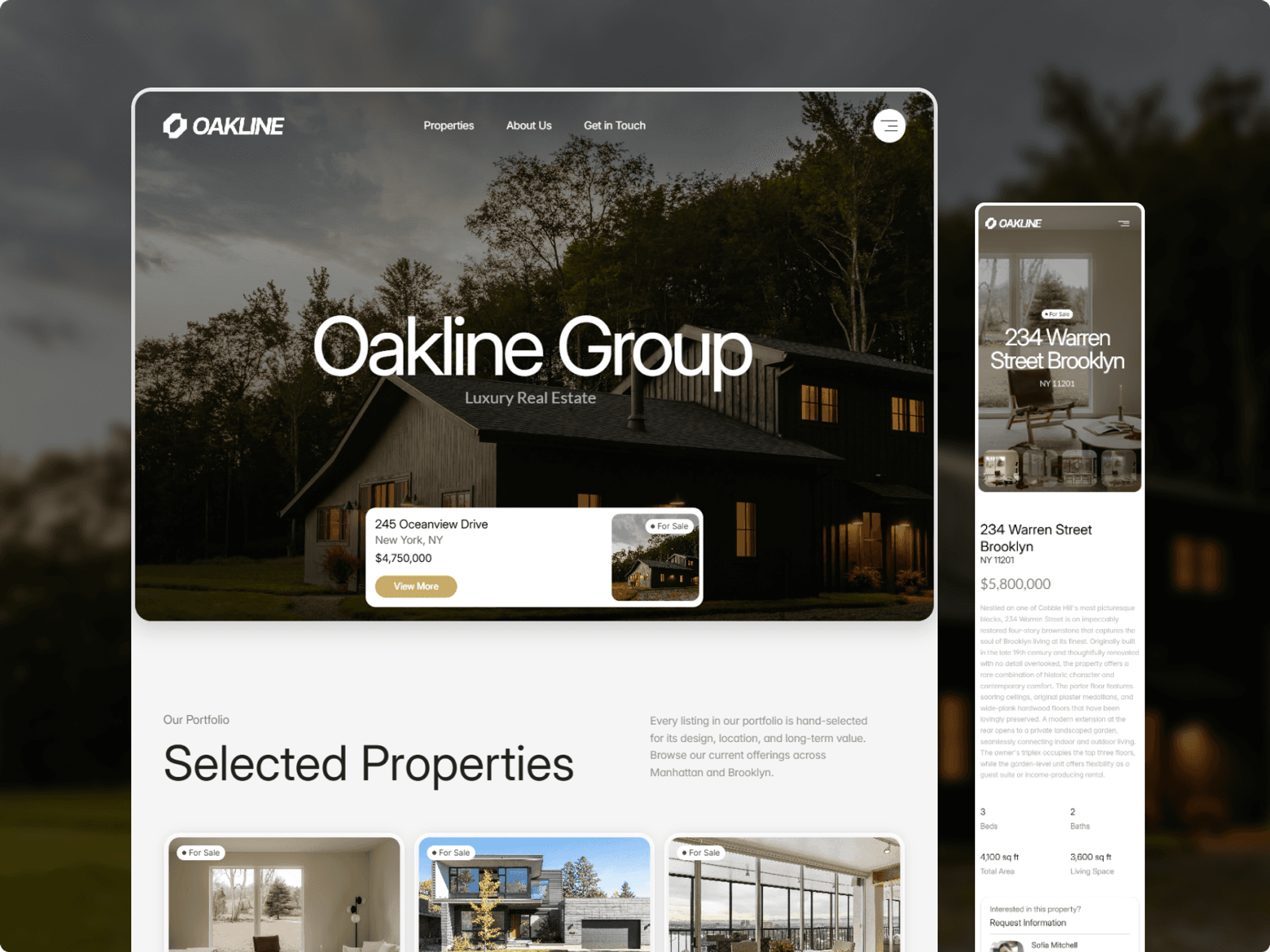 Oakline: Real Estate Framer Template