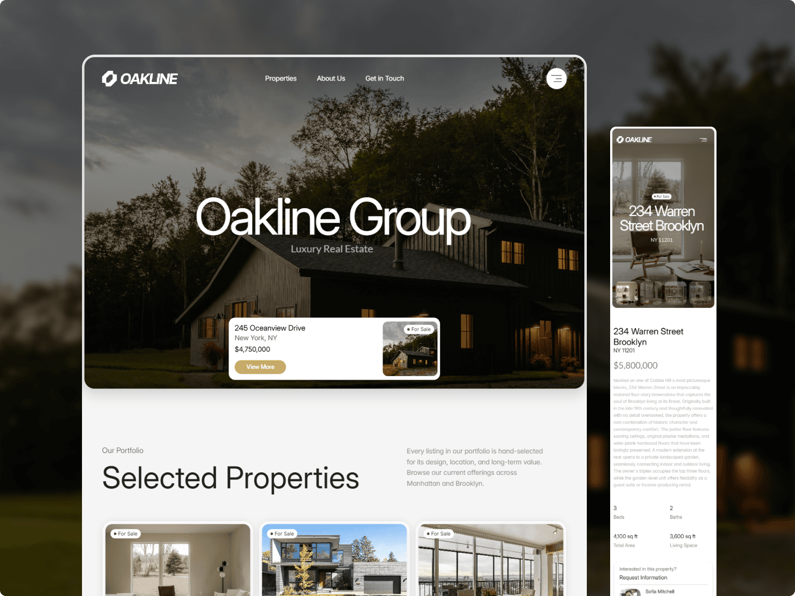 Oakline: Real Estate Framer Template