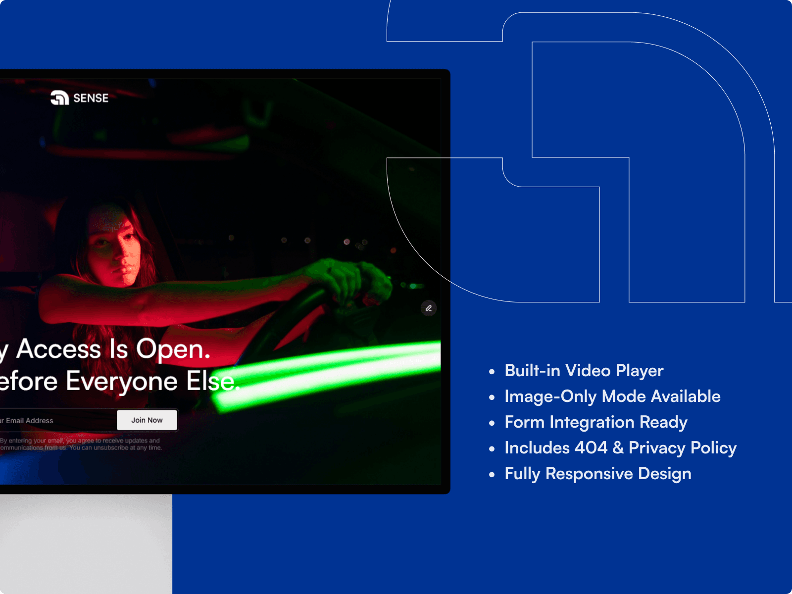 SENSE website design