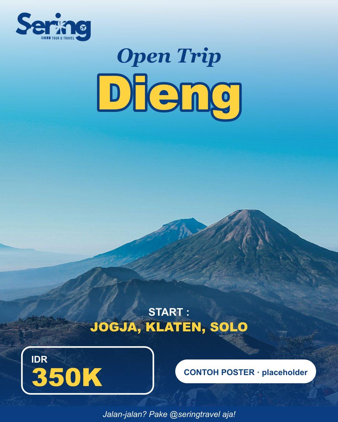 Poster Open Trip Dieng — start Jogja, Klaten, Solo