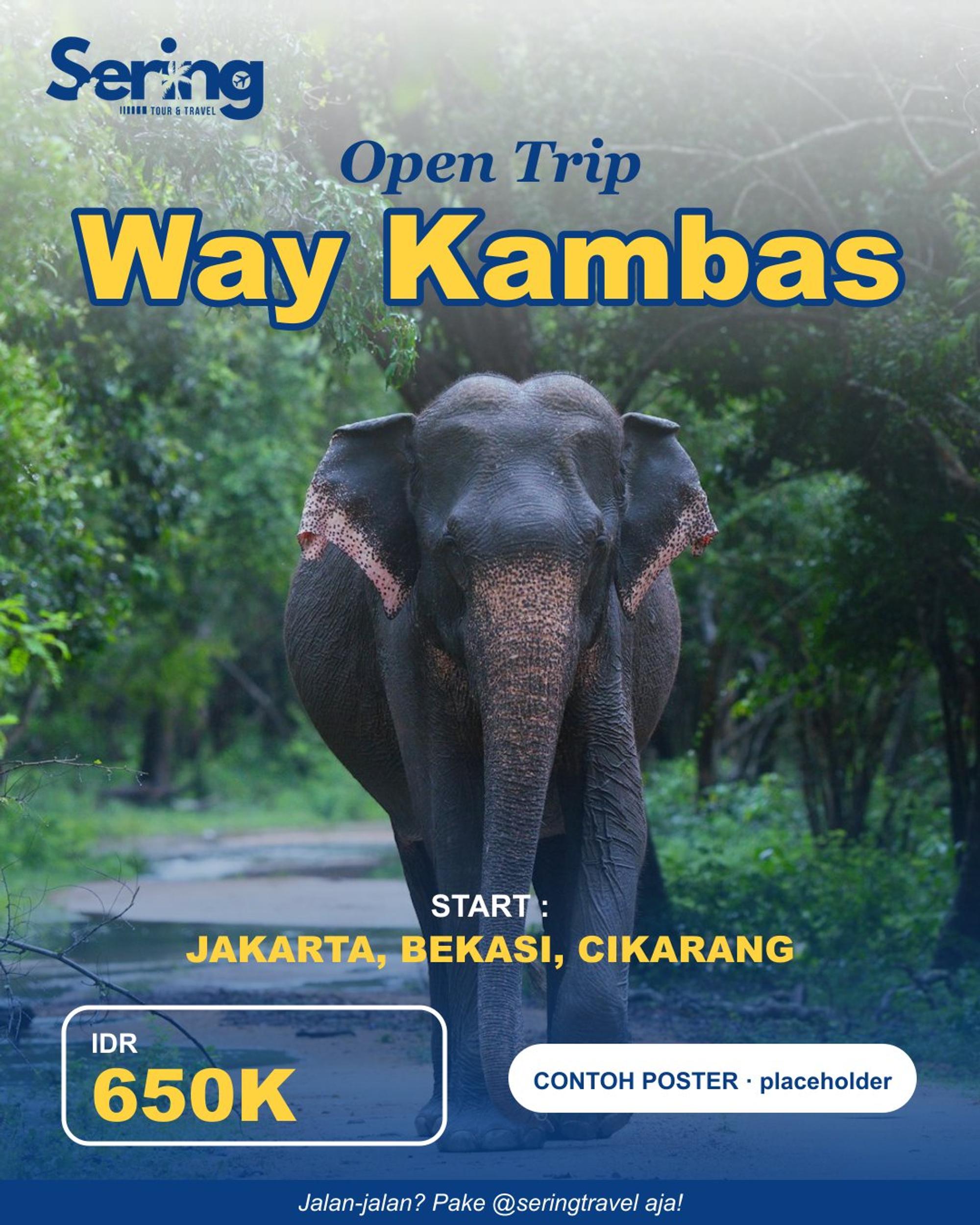 Poster Open Trip Way Kambas dari Jabodetabek