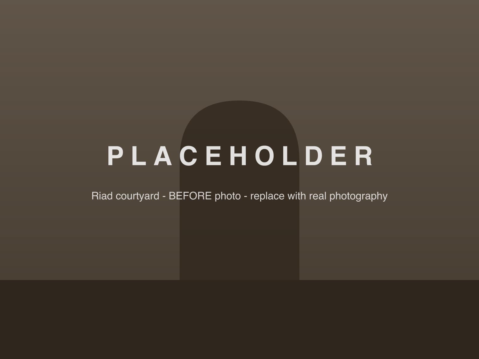 PLACEHOLDER image: riad courtyard before restoration