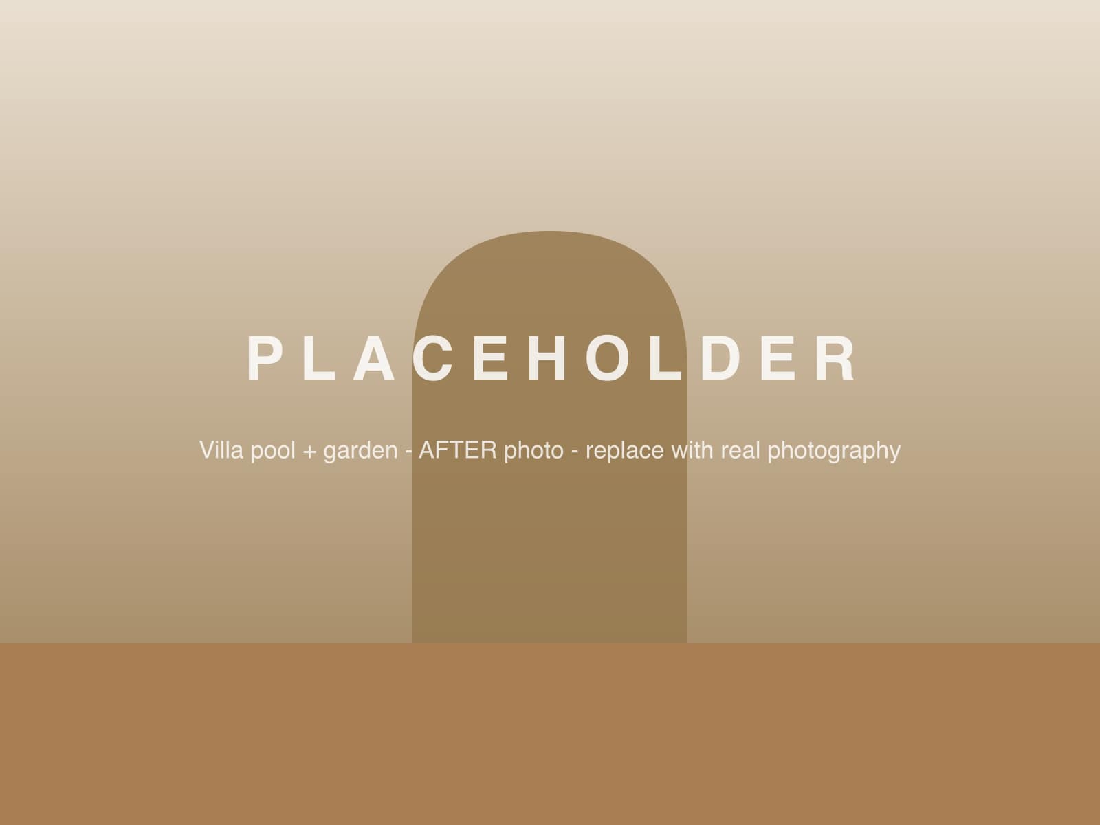 PLACEHOLDER image: villa pool and garden after construction