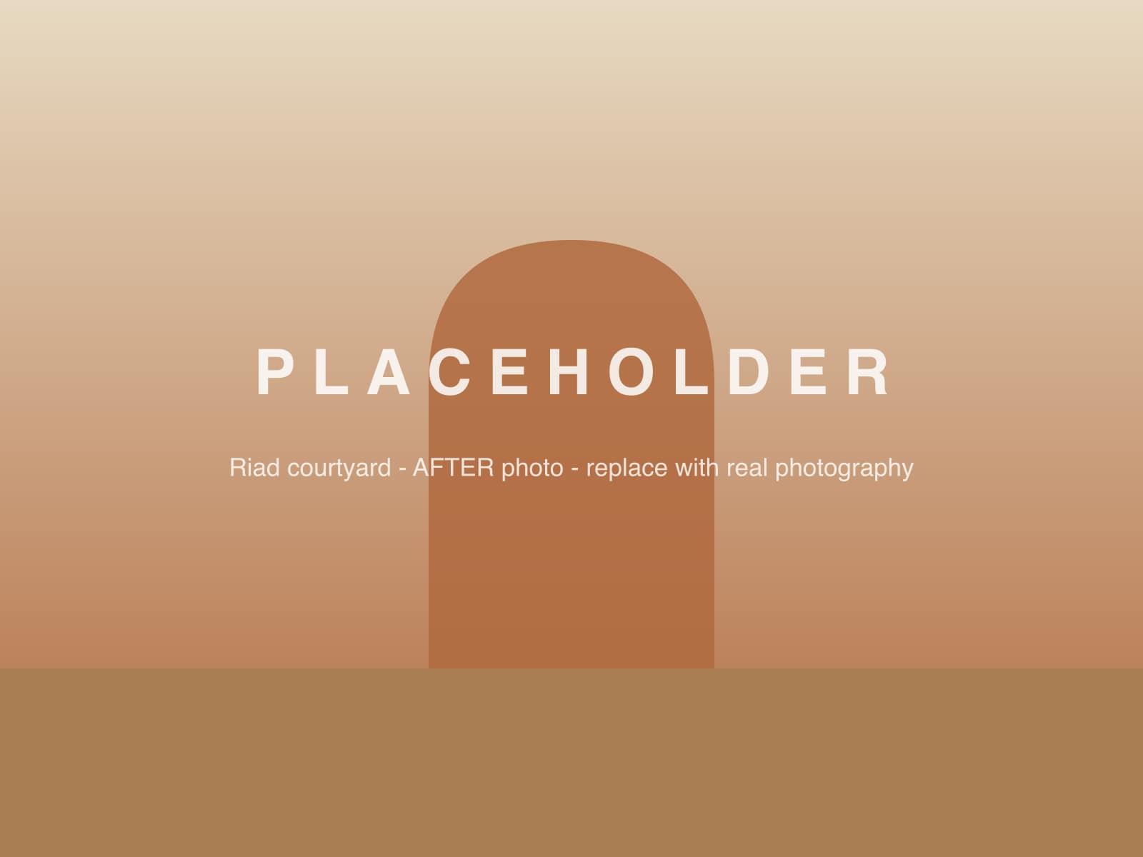 PLACEHOLDER image: riad courtyard after restoration