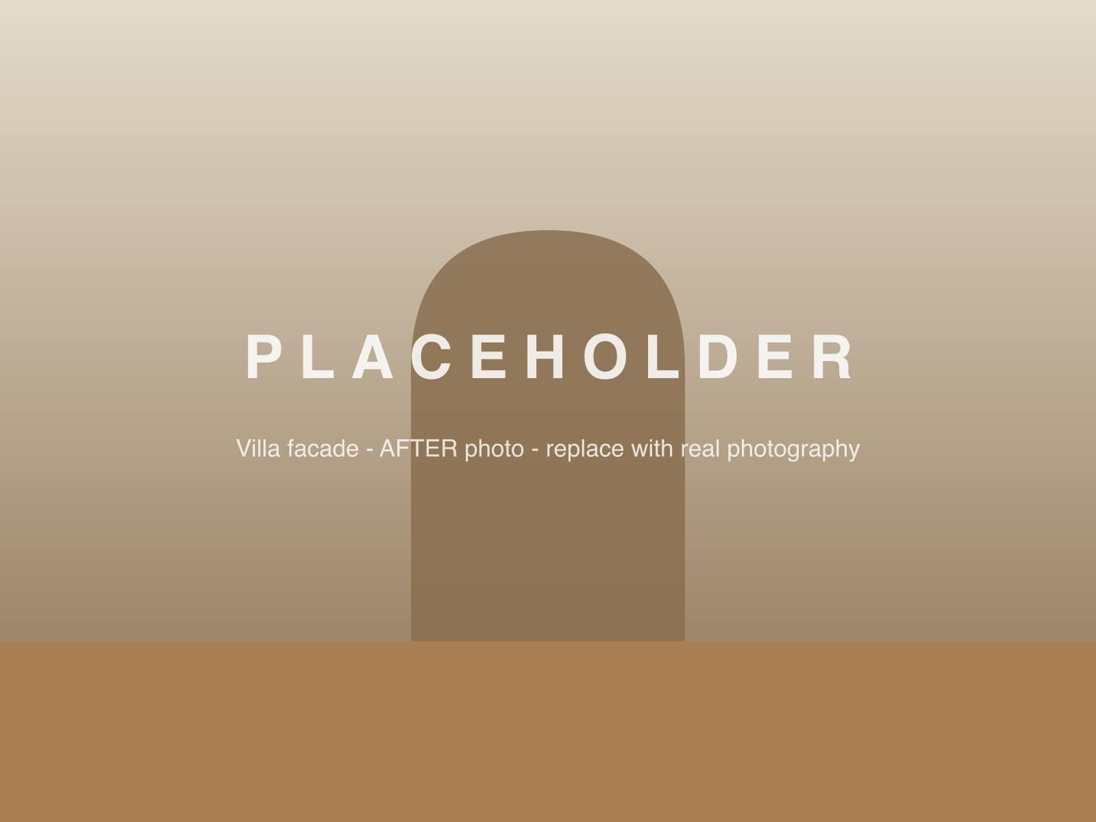 PLACEHOLDER image: villa facade after construction