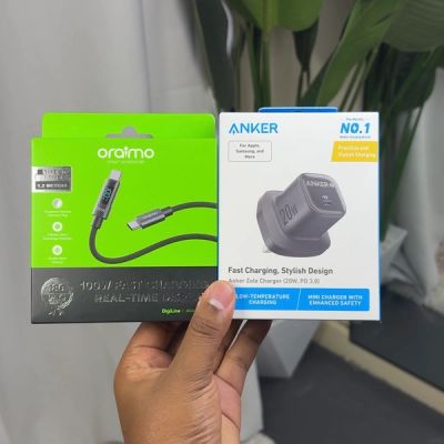 Full Charger Set (Anker Zolo 20W Charger + Oraimo DigiLine Cable with Display)