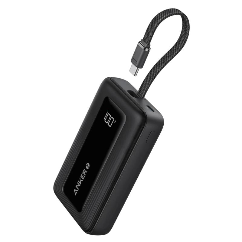 Anker Zolo 30W 10000mAh Fast Charging Powerbank with attached type C braided cable