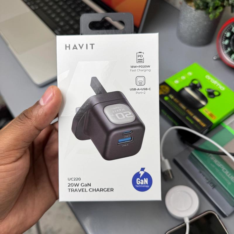 Havit UC220 20W GaN Travel Charger with 2 Ports