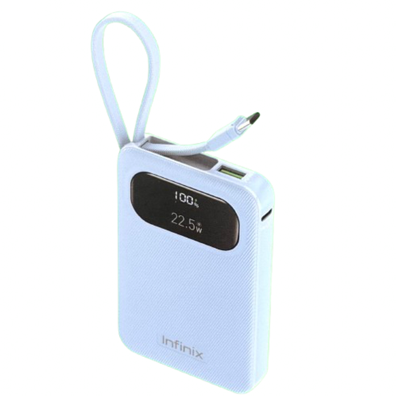 Infinix Xpower 10 Pro 10000mAh 22.5 Portable Powerbank with attached braided cable