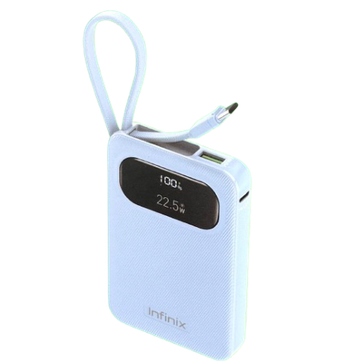 Infinix Xpower 10 Pro 10000mAh 22.5 Portable Powerbank with attached braided cable