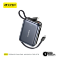 Awei C03 20,000mAH 45W Portable Powerbank with Cables image 2