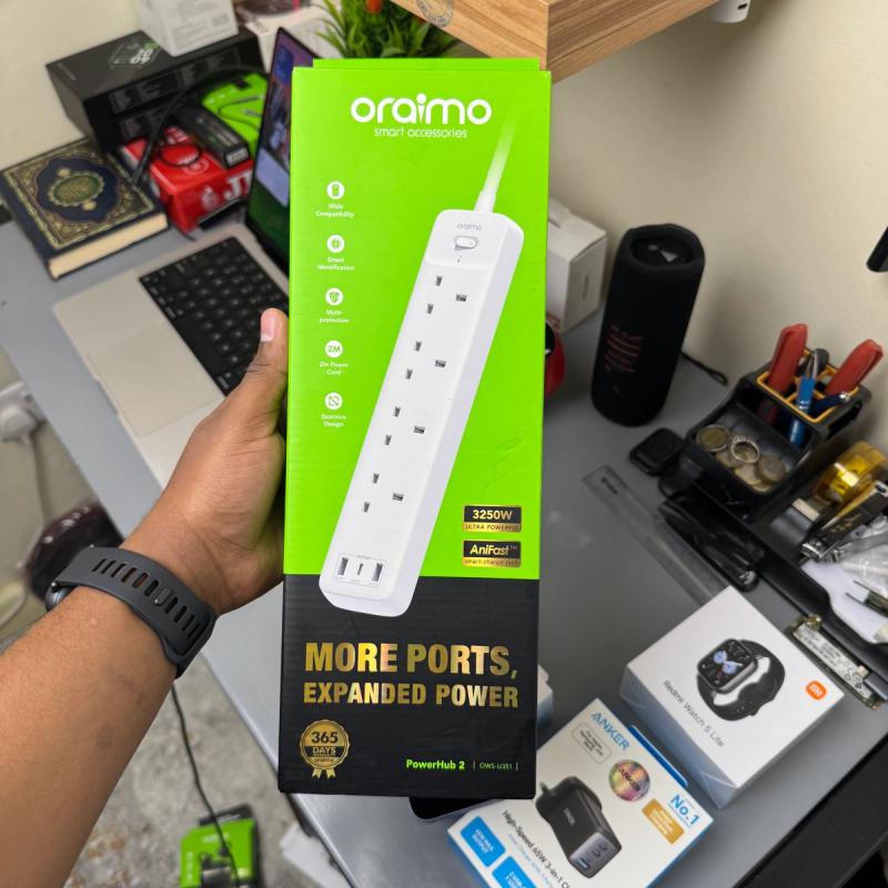 Oraimo PowerHub 2 Power Extension with 2M Cord 15 W type C