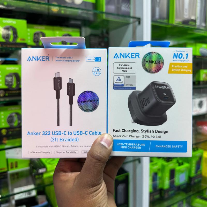 Full Charger Set (Anker 30W Charger + Anker 60W Cable)
