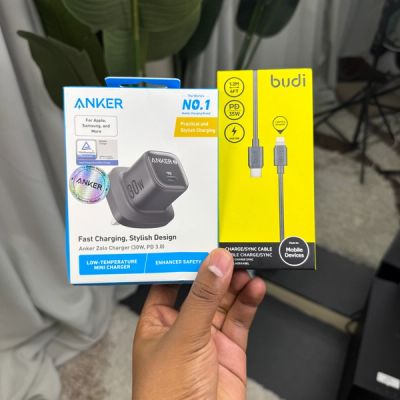 Full iPhone Charger Set (Anker 30W Charger + Budi 35W iPhone cable)