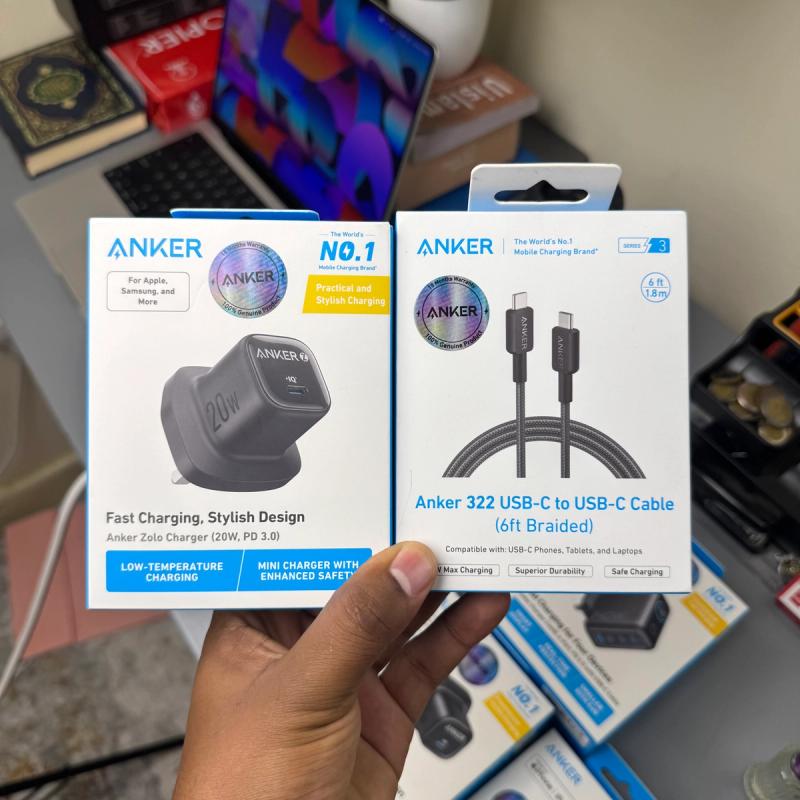 Full Charger Set (Anker Zolo 20W Charger + Anker 60W Cable)