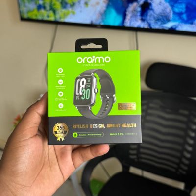 Oraimo Watch 6 Pro with Small 1.69 Hd Curved Display and Mettalic shinny body