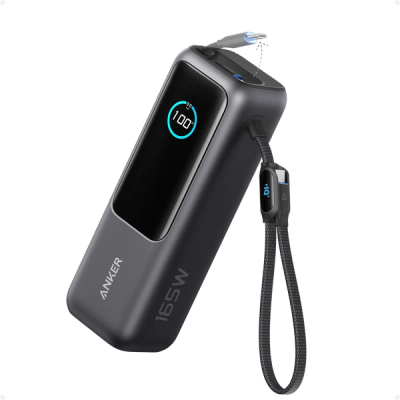 Anker Laptop Power Bank (25K, 165W, Built-In and Retractable Cables)