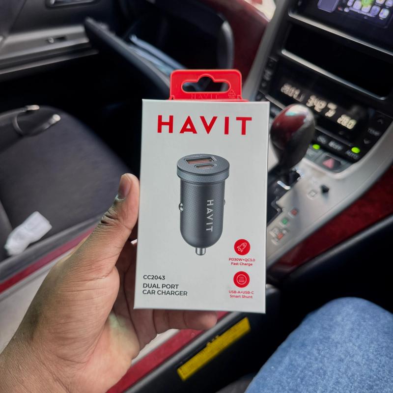 Havit CC2043 Minute Dual Port Car Charger with 30W Super Fast charging 