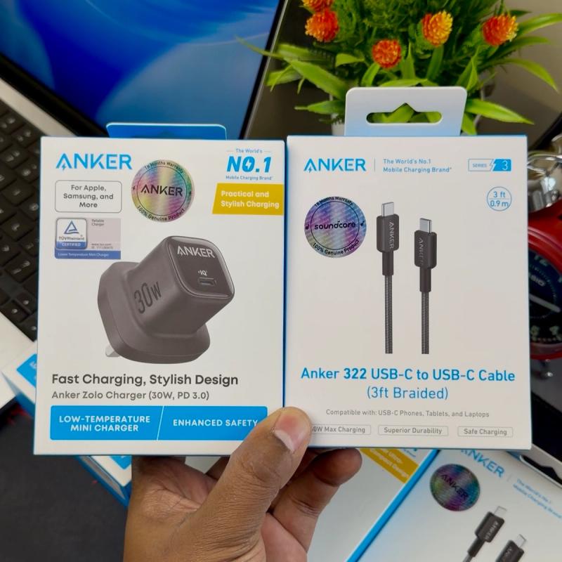 Anker Full Charger Set (Anker Zolo 30W Charger + Anker 60W Cable)