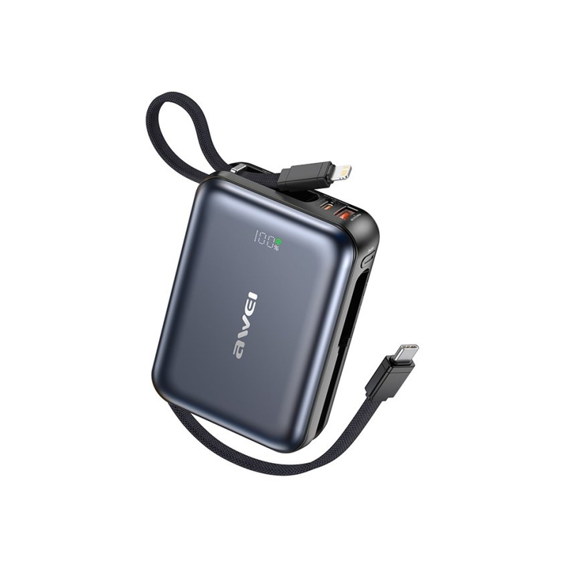 Awei C03 20,000mAH 45W Portable Powerbank with Cables