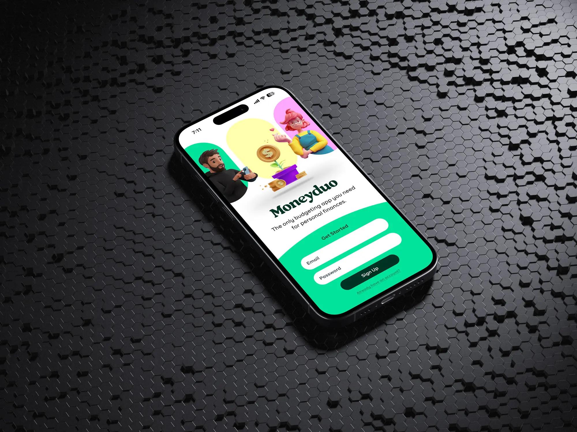 Moneyduo fintech app design