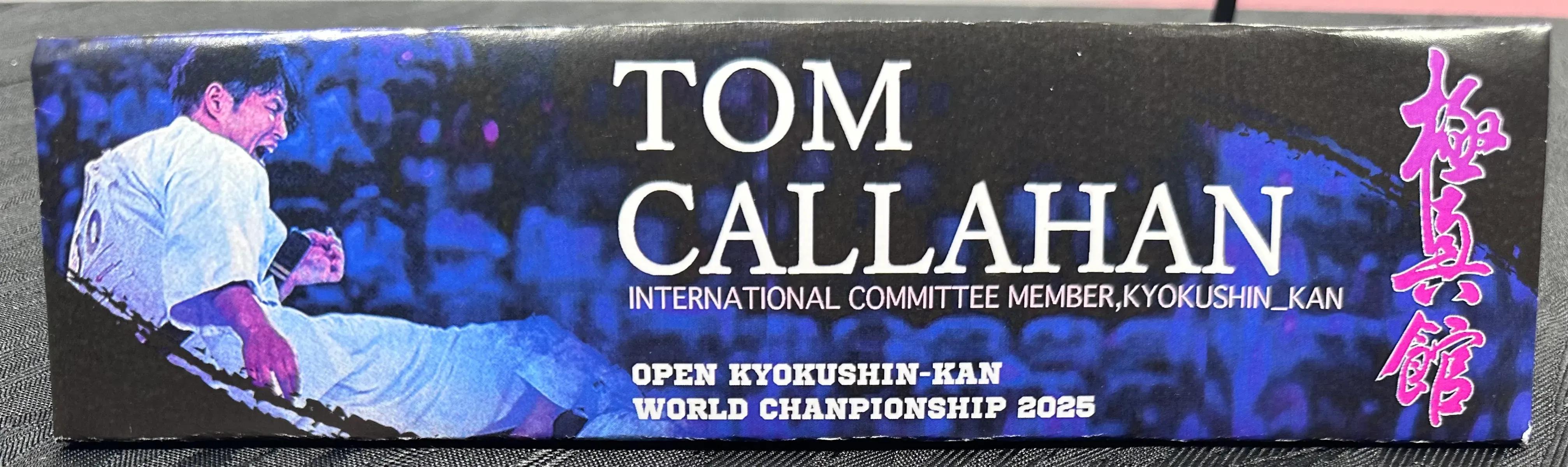 Seat placement card at Kyokushin-Kan World Tournament