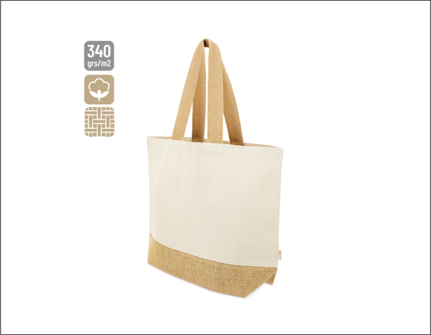 Τσάντα ώμου από συνδυασμό βαμβακιού και γιούτας 2