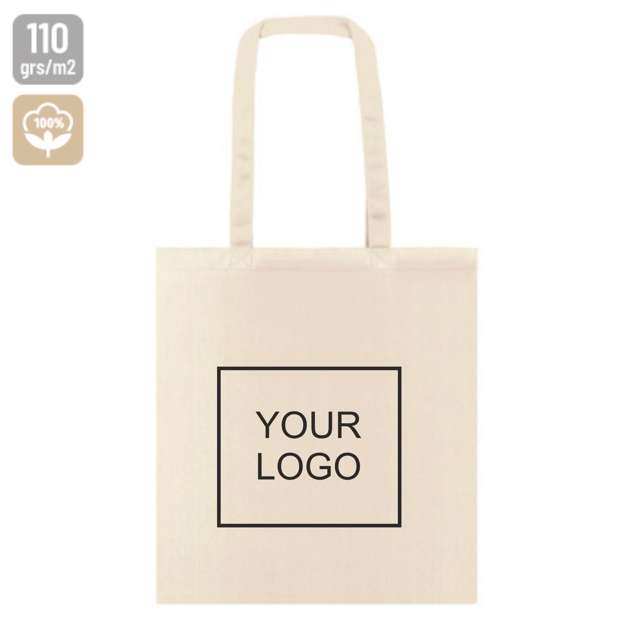 COTTON BAG WITH HANDLE "ROULA" 110 gr