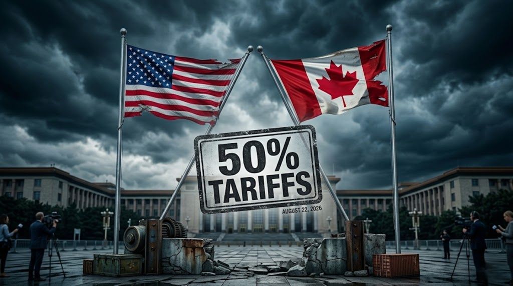 US-Canada Trade War Deepens as 50% Tariffs Take Effect