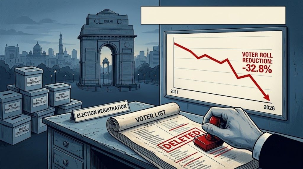 Delhi Draft Electoral Roll Shrinks 32.8% as Millions Deleted