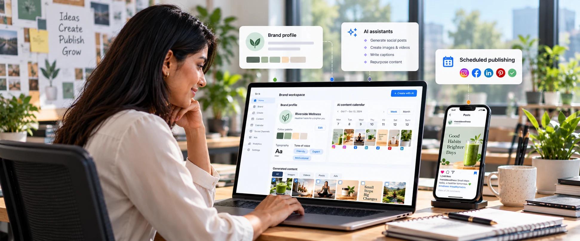 AI marketing platform hero screen