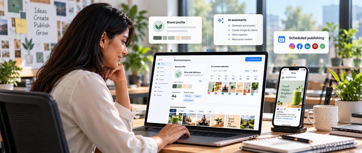 AI marketing platform hero screen