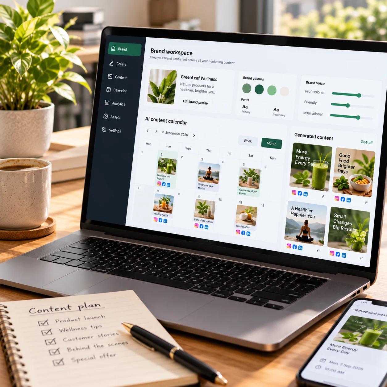 AI marketing platform product screens