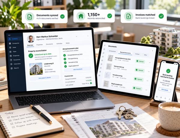 HubSpot and property-management integration shown across systems