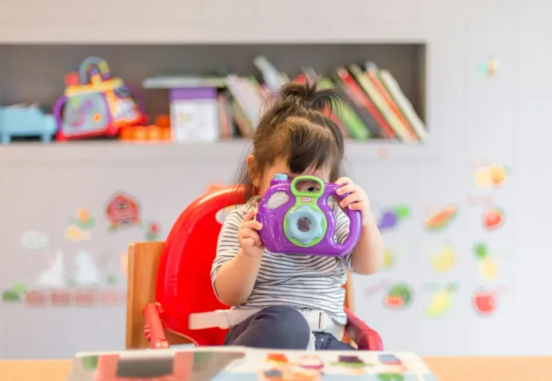 Child sitting for a vision care visit