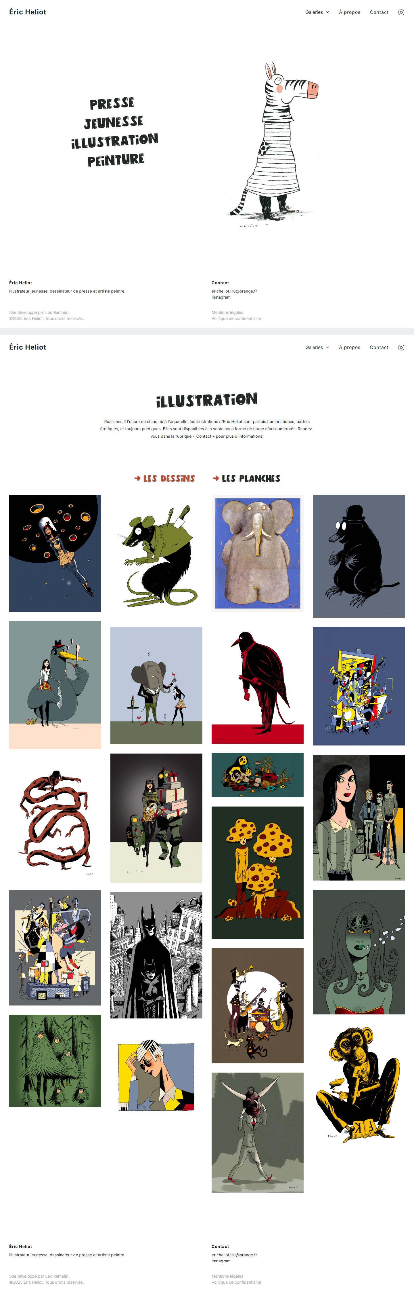 Capture du site Éric Heliot