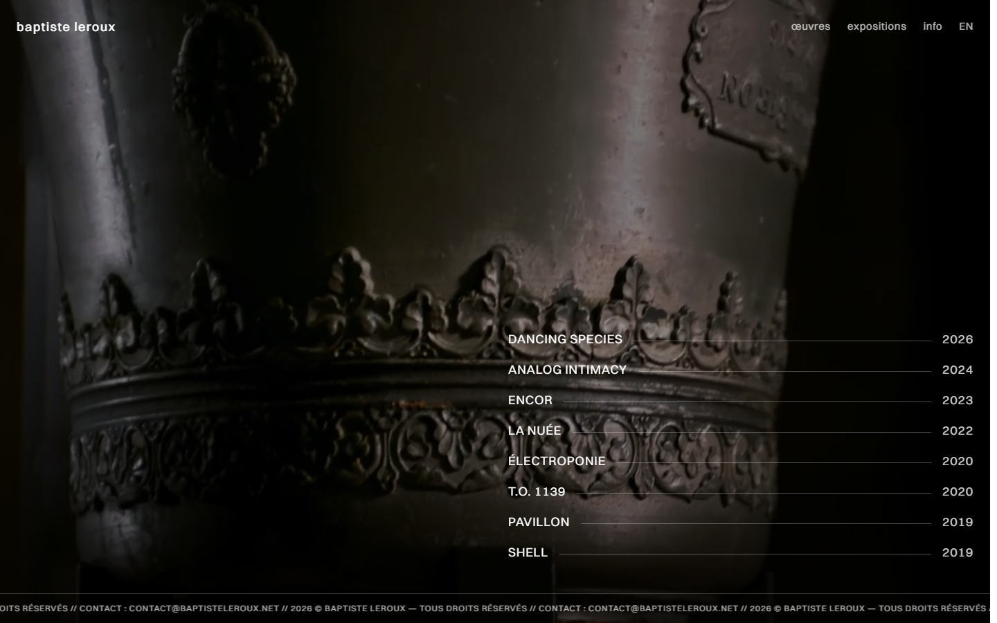 Capture du site Baptiste Leroux