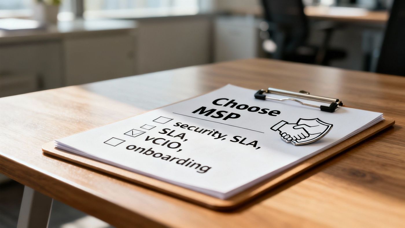 A person at a desk carefully reviewing a checklist on a clipboard.