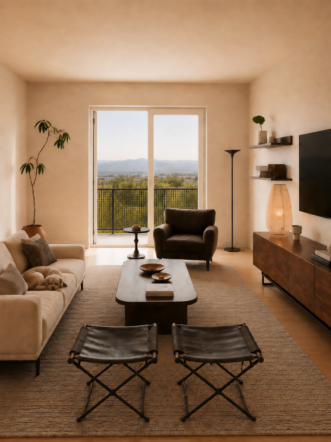 living room with a view