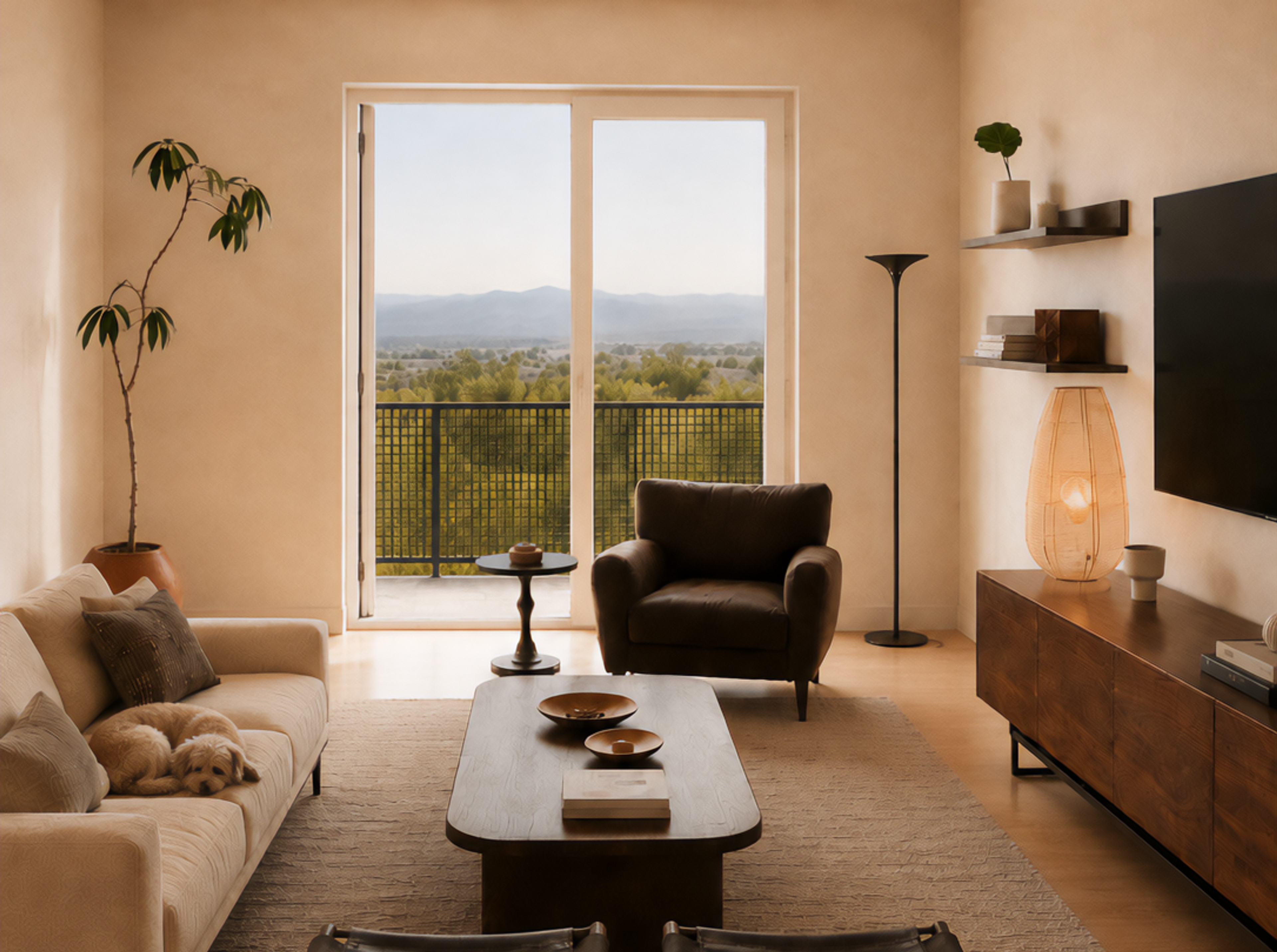 living room with a view