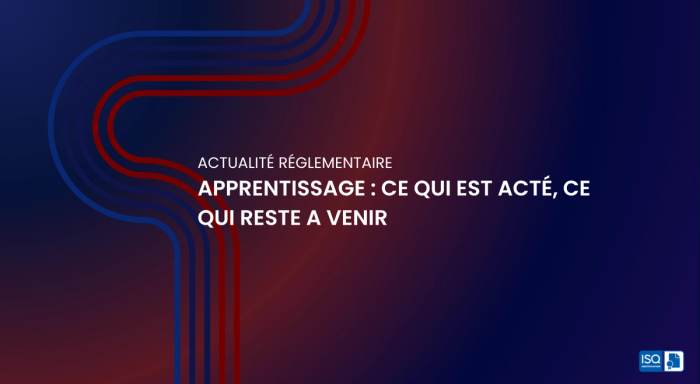 Apprentissage : ce qui est acté, ce qui reste a venir