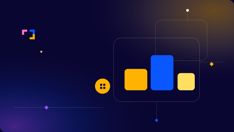 Abstract Migbirds illustration: modular stacked blocks