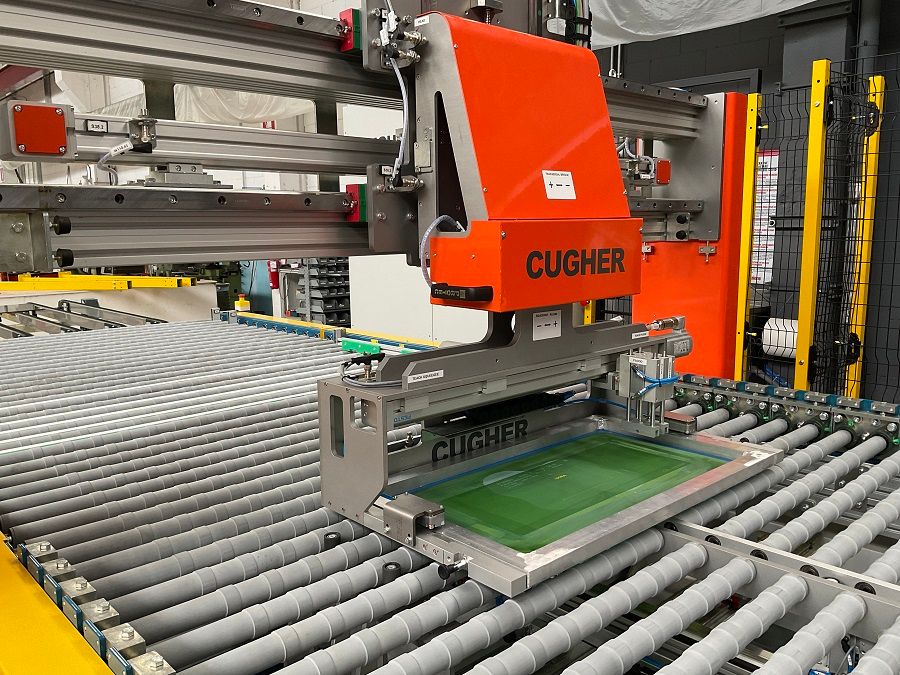 Cugher Logo Print Station automatic logo printing system for glass