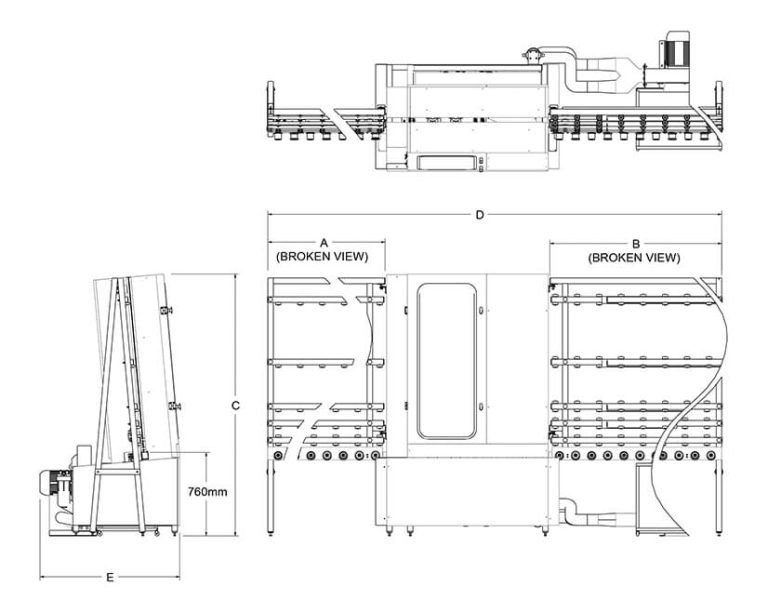 Layout example Atlantic Vertical Plus Glass Washer